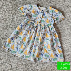 Jojo Maman Bebe girl's safari zoo animal cotton dress 3-4 years